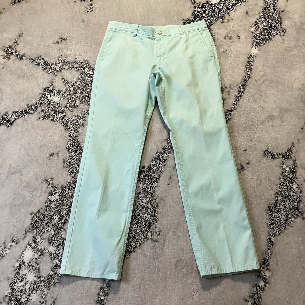 Bonobos Pants Mens Size 34 Light Green Mid Rise Straight Fit Cotton